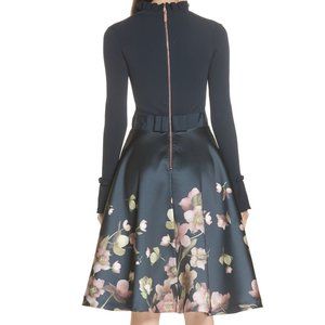 ted baker arboretum knitted bodice dress